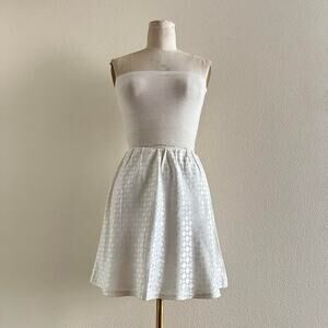 handmade white satin abstract print mini skirt